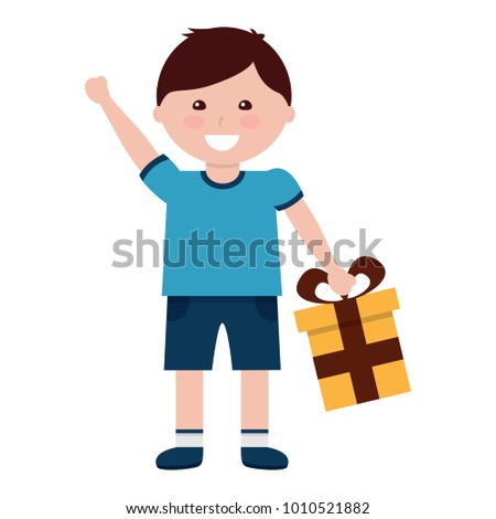 kid holding gift box icon image 