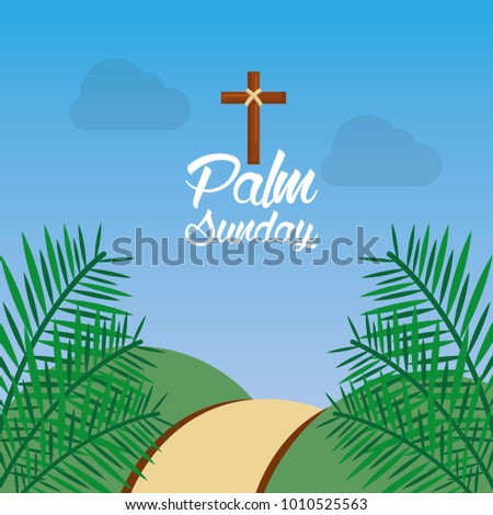 palm sunday hill path frond religious