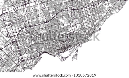 vector map of the city of Toronto, Canada Royalty-Free Stock Photo #1010572819