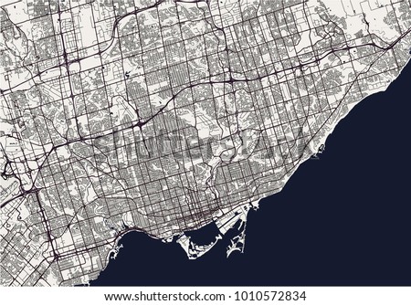 vector map of the city of Toronto, Canada Royalty-Free Stock Photo #1010572834