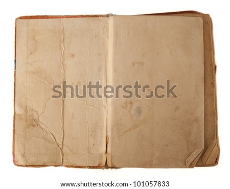 turn antique book isolated on a white
