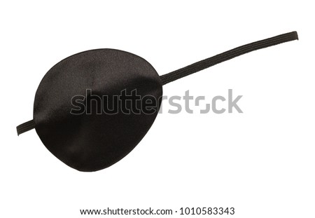 Black Fabric Eye Patch Cut Out on White. Royalty-Free Stock Photo #1010583343