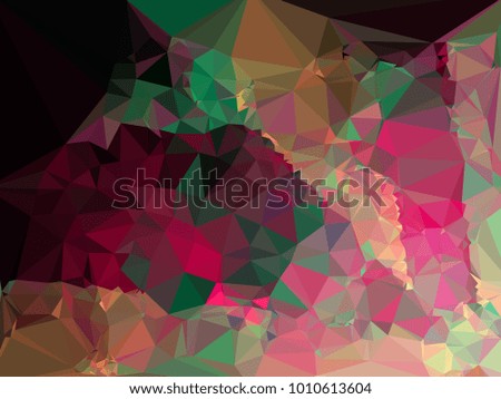 Low poly mosaic background. Template design, list, front page, brochure layout, banner, idea, cover, print, flyer, book, blank, card, ad, sign, sheet. Vector clip art.