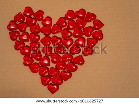 hearts Valentines day Valentine love kissing lying on cardboard