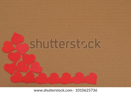 hearts Valentines day Valentine love kissing lying on cardboard