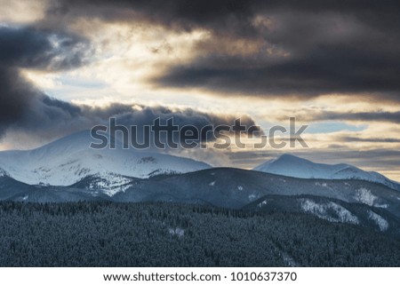 Beautiful winter landscapes in mountains