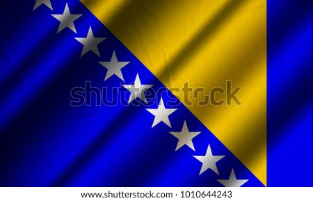 Authentic Bosnia and Herzegovina flag