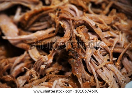 Classic Barbeque Pulled Pork - Holy Trinity. Royalty-Free Stock Photo #1010674600