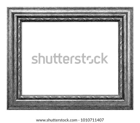 Antique silver and black frame isolated on the white background, vintage style
