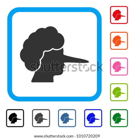 Lier icon. Flat gray pictogram symbol in a blue rounded frame. Black, gray, green, blue, red, pink color versions of lier vector. Designed for web and software user interface.