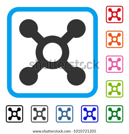 Roulette icon. Flat gray iconic symbol in a blue rounded square. Black, grey, green, blue, red, pink color versions of roulette vector. Designed for web and software interfaces.