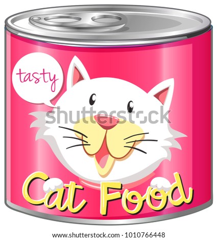 Cat food in aluminum can illustration