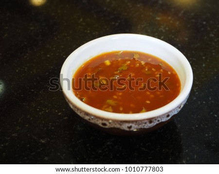 spicy soup dip Royalty-Free Stock Photo #1010777803