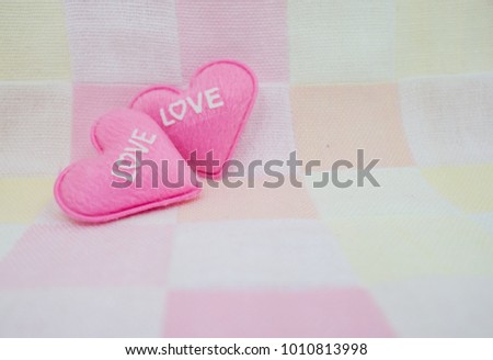 pastel pink heart on sweet love background. Valentine day