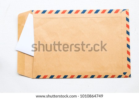 envelope by air mail for send on background white