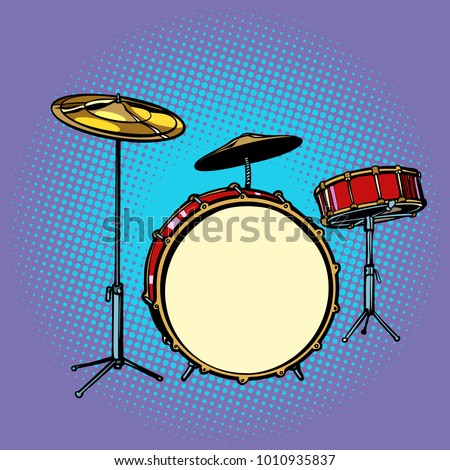 drum set musical instrument. Pop art retro vector illustration comic cartoon hand drawing