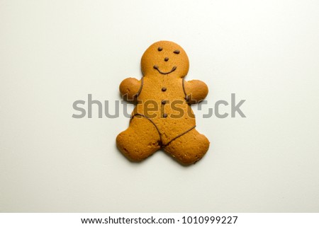 A studio photo of a ginger bread man Stock Photo 1577207557 - Avopix.com