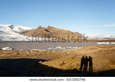 Beautiful cold landscape picture of icelandic glacier lagoon bay