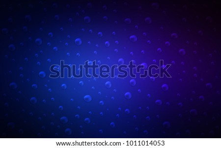 Dark BLUE vector texture with disks. Glitter abstract illustration with blurred drops of rain. Pattern can be used as texture of water, rain drops.