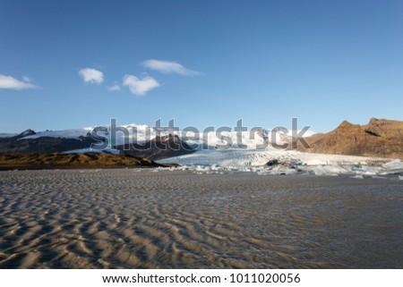 Beautiful cold landscape picture of icelandic glacier lagoon bay. Iceland