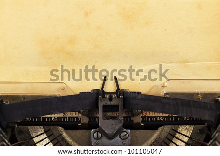 old typewriter with paper Royalty-Free Stock Photo #101105047
