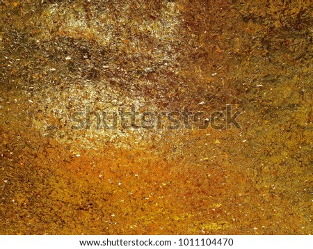 golden leaf stick on wall for background textured