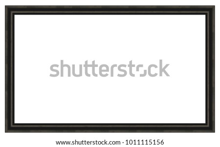 16:9 size frame black isolated on a white background Royalty-Free Stock Photo #1011115156