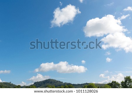 Abstract white cloud on blue sky background.