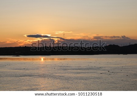 Sunset in Portland Maine USA, 2017