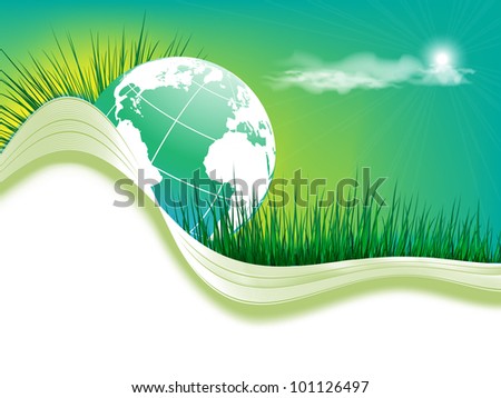 environmental vector concept background with globe. Eps10
