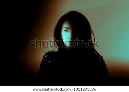 Possessed Witch horror portrait.
 Royalty-Free Stock Photo #1011293896