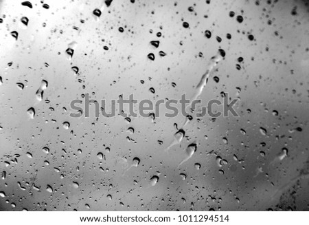 Black and white raindrops