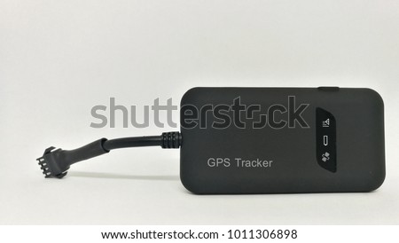 GPS tracker isolated on white for car and bike Royalty-Free Stock Photo #1011306898