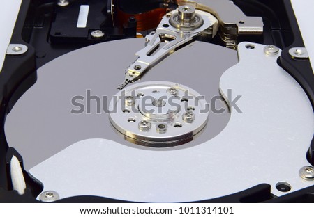 Inside Internal harddisk 3.5 inches Close up picture