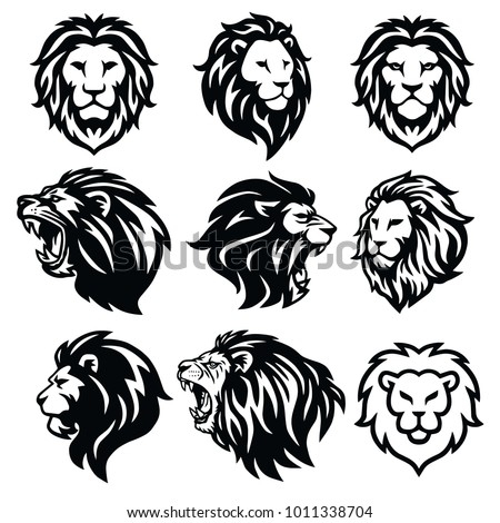 Lion Logo Set. Premium Design Collection. Vector Illustration Royalty-Free Stock Photo #1011338704