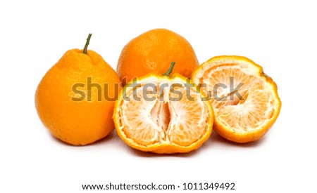 Juicy fresh orange isolated on white background
