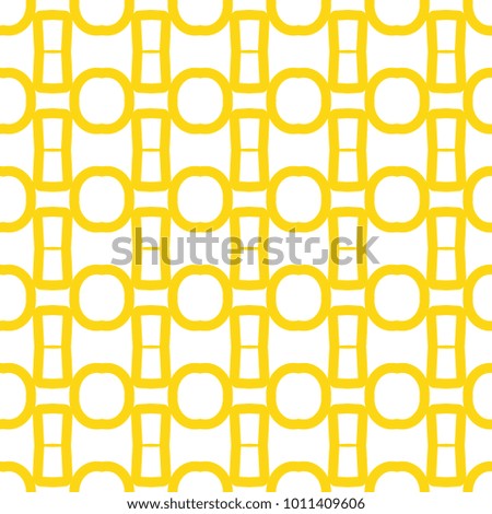 Seamless ornamental vector pattern in yellow color