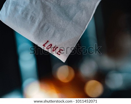 Love text on paper for background, Valentine day.