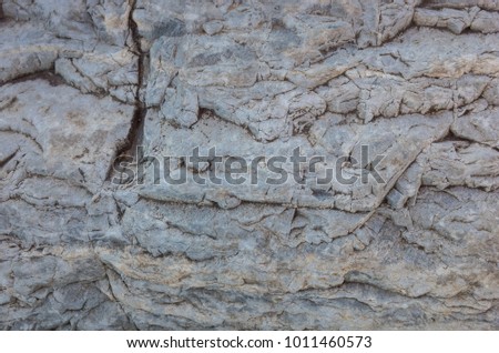 The surface layer of rock