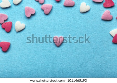 Beautiful hearts on color background