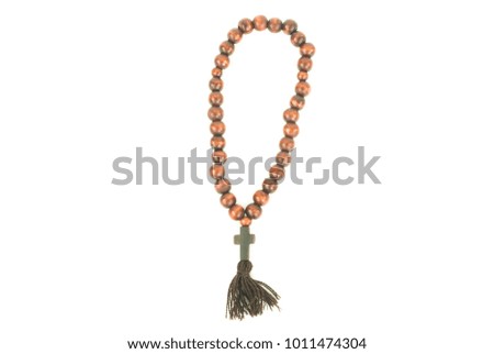 wooden beads, cross, background for design