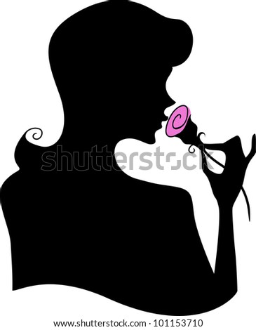 Silhouette of a Girl Holding a Rose