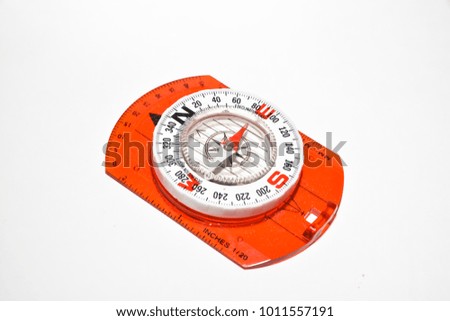 Magnetic compass. The navigation device is located on a white background.