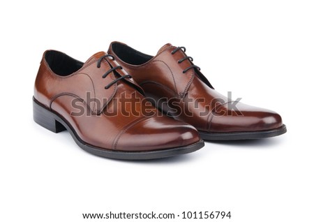 Male fashion with shoes on white Royalty-Free Stock Photo #101156794