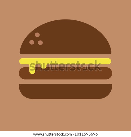 hamburger brown in a flat style