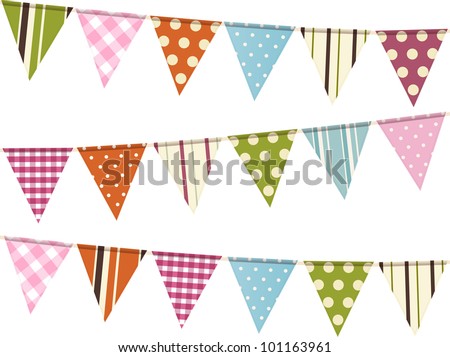 Bunting flags on a white background Royalty-Free Stock Photo #101163961