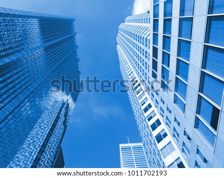 Toronto city center skyscraper buildings landmarks corporation Ontario Canada blue