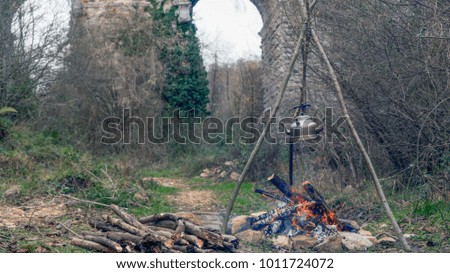 Camp fire in Dopada