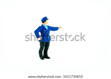 Miniature people office, worker, engineer worker,Fireman, concept in variety action on white background