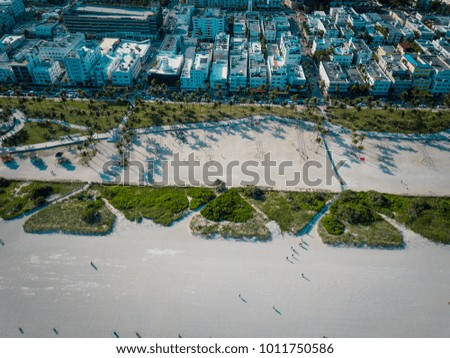 Aerial view of South Beach Florida, Ocean Drive